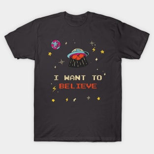 Distressed UFO I Want To Believe T-Shirt